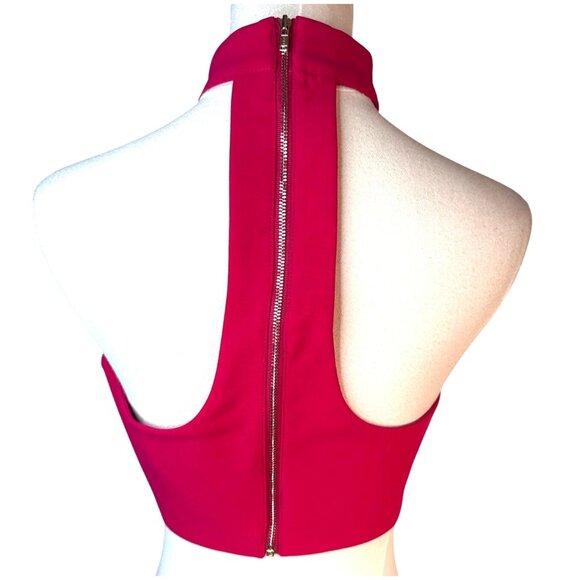 2/$30 NWT Choosy Size 6 Rose Red Sleeveless Halter Crop Top - Picture 4 of 11